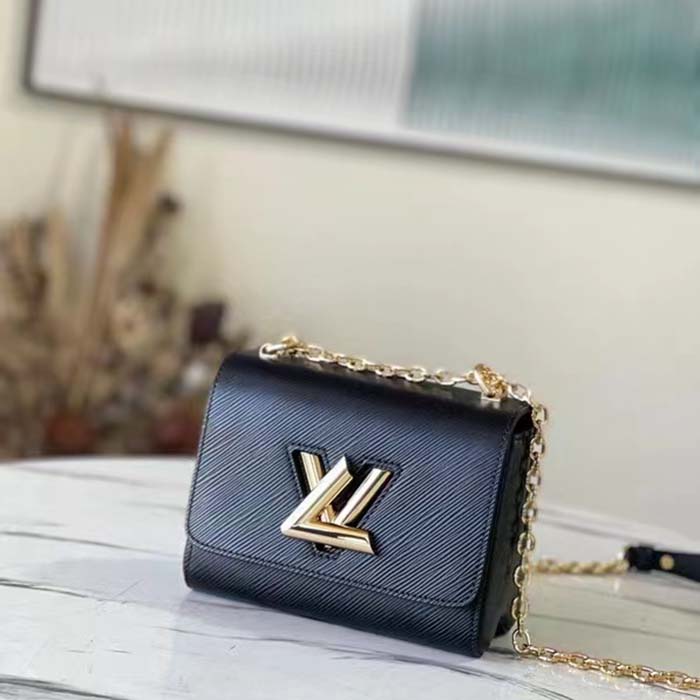 Louis Vuitton LV Women Twist PM Chain Bag Black Epi Grained Cowhide Leather