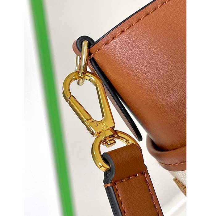 Louis Vuitton Women LV On My Side MM Tan Canvas Smooth Cowhide Leather