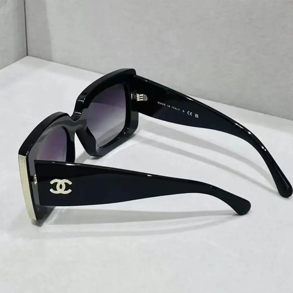 Chanel Women Rectangle Sunglasses Black Gold A71377X08101S2216