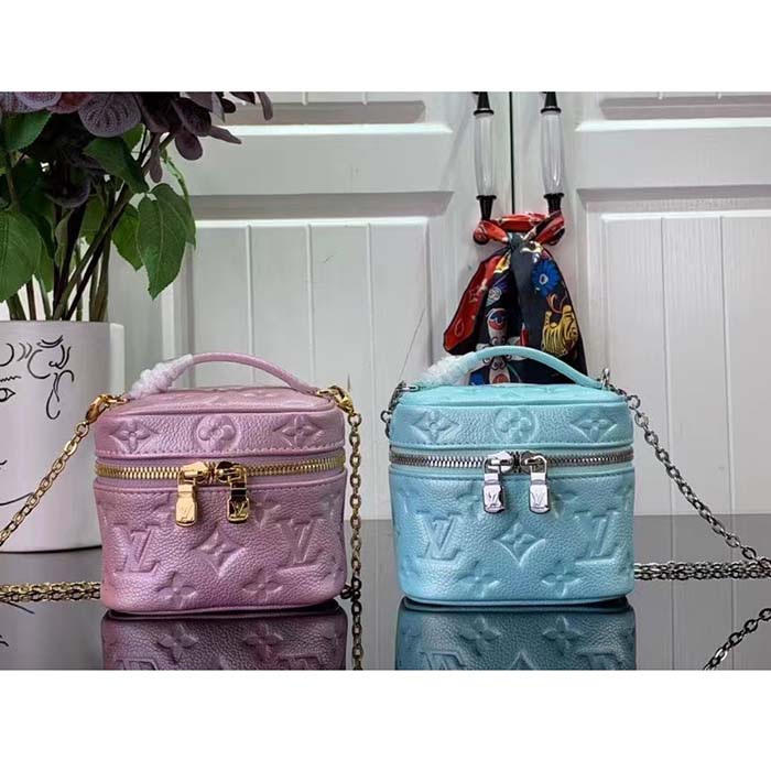 Louis Vuitton LV Women Micro Vanity Pearly Lilac Monogram Empreinte Embossed Supple Grained Cowhide