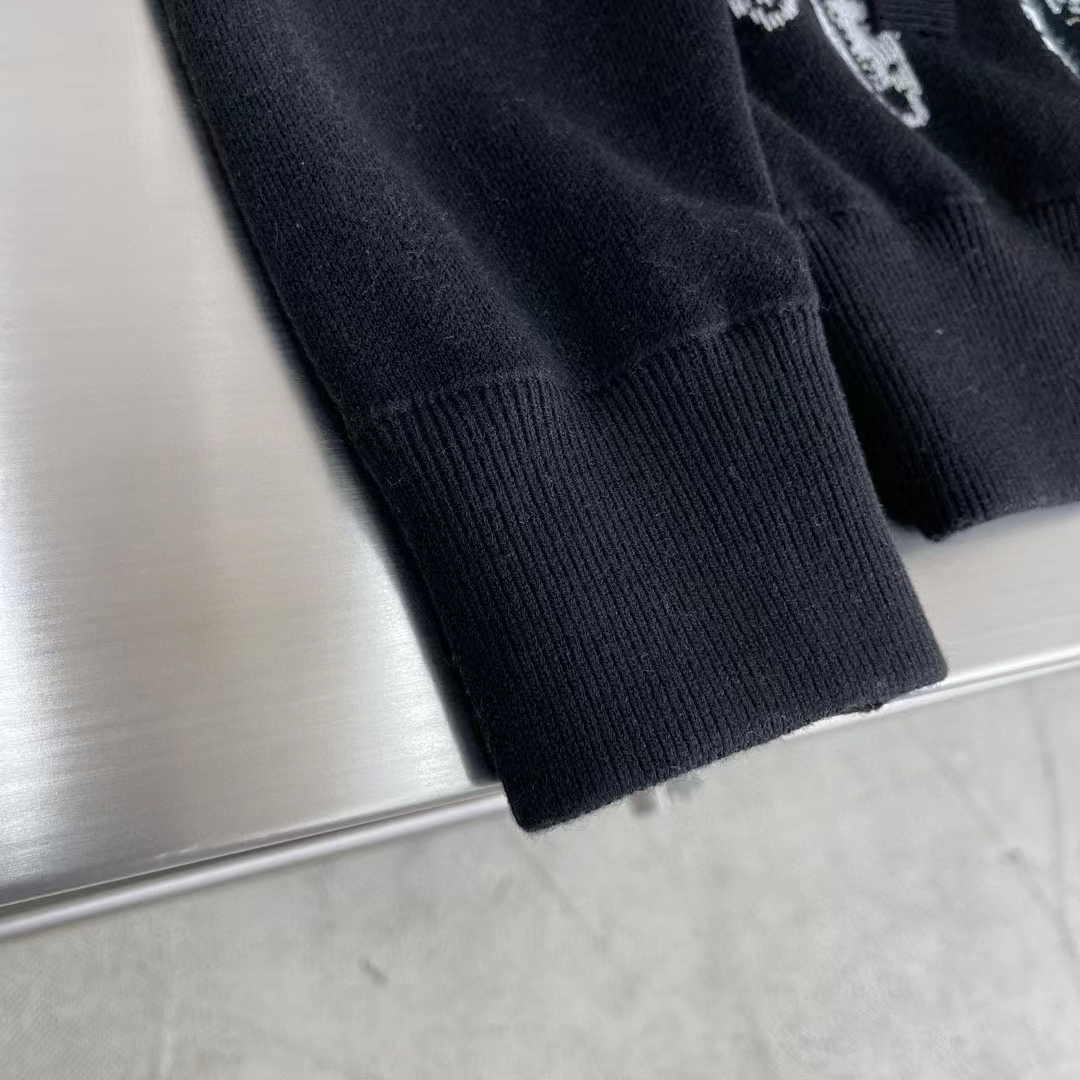 Louis Vuitton Women LV x YK Psychedelic Flower Zipped Hoodie Wool Polyamide Black White Regular Fit