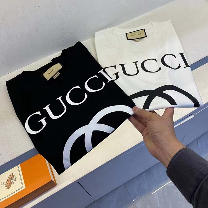 Gucci Women GG Oversize T-Shirt Interlocking G Black Cotton Jersey