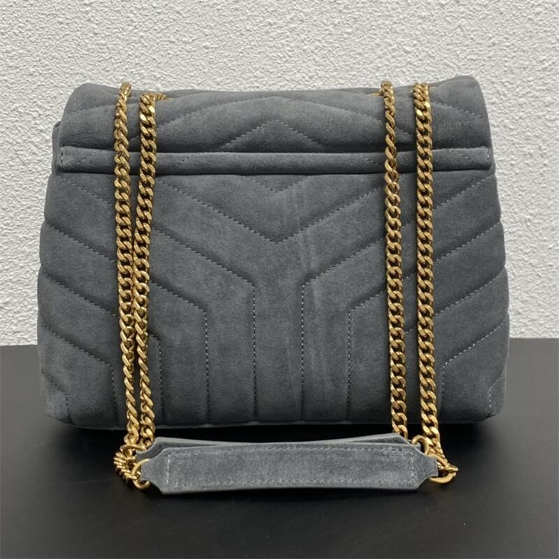 LSY Loulou Quilted Suede Shoulder Bag