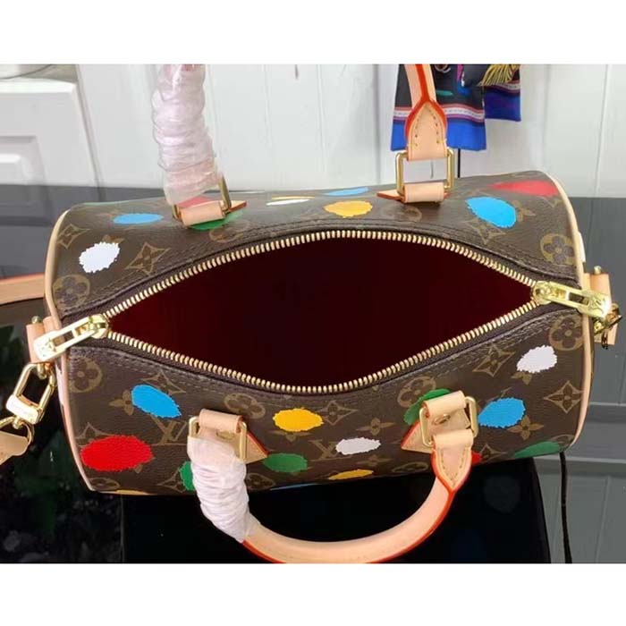 Louis Vuitton LV Women LV x YK Speedy Bandoulière 25 Monogram Coated Canvas 3D Painted Dots Print