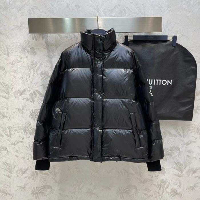 Louis Vuitton Women LV SKI Glossy Nylon Puffer Jacket Polyamide Black