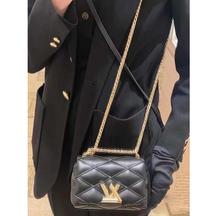 Louis Vuitton LV Women Pico GO-14 Black Lamb Leather Lambskin Cowhide Leather