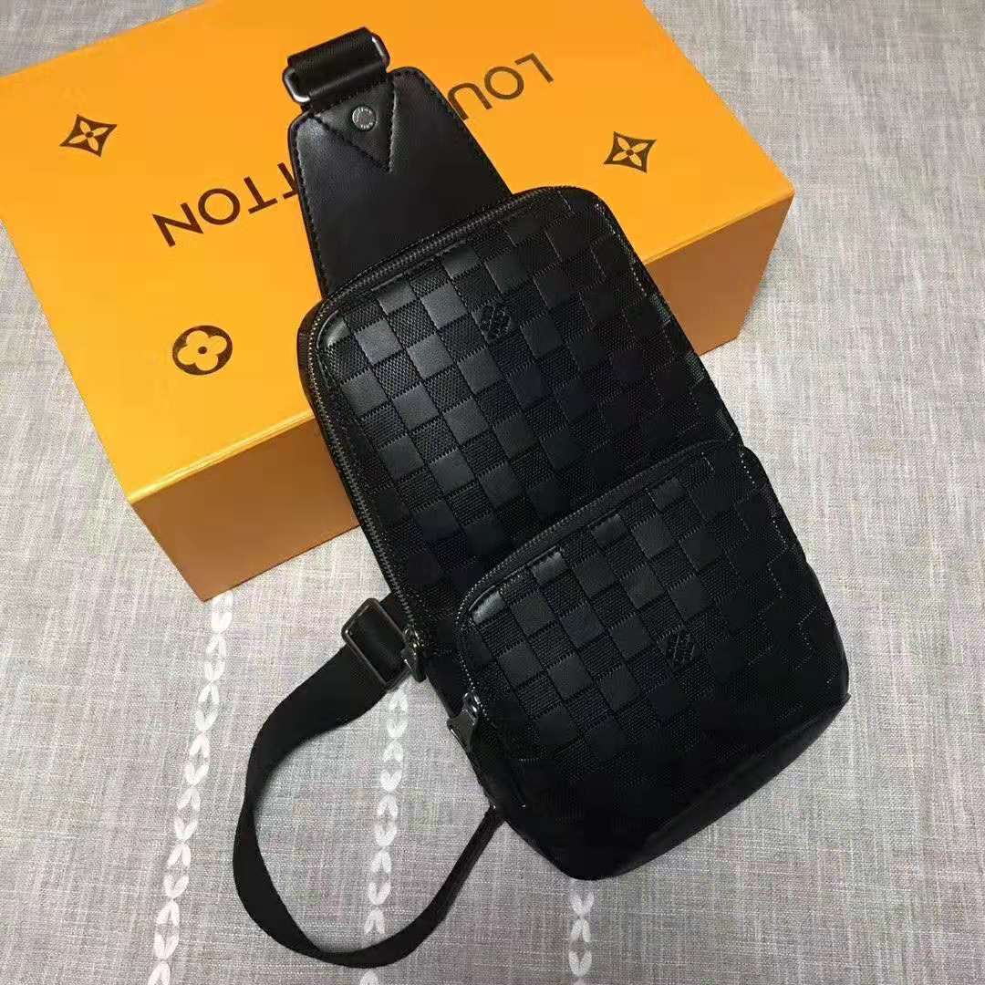 Louis Vuitton LV Men Avenue Sling Bag in Damier Infini Leather-Black