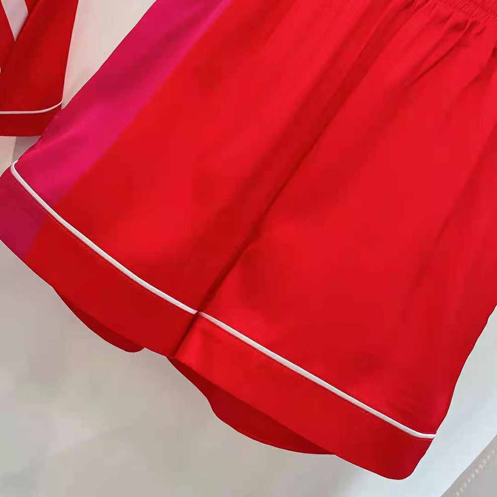 Dior Women Chez Moi Shorts Bright Pink and Pink Silk Twill