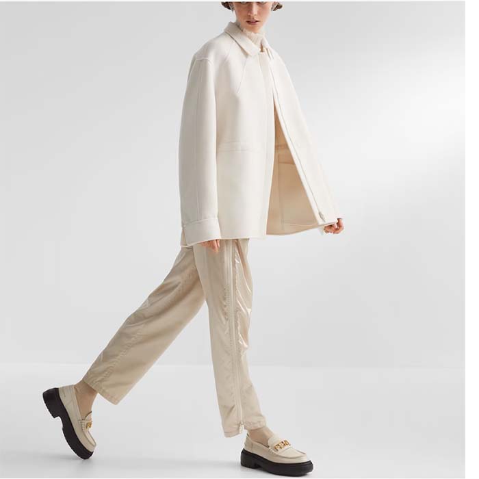 Fendi Women FF Fendigraphy White Leather Loafers 5 Cm Heel