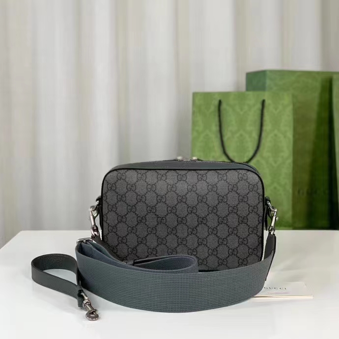 Gucci Unisex Ophidia GG Shoulder Bag Grey Black GG Supreme Canvas Double G