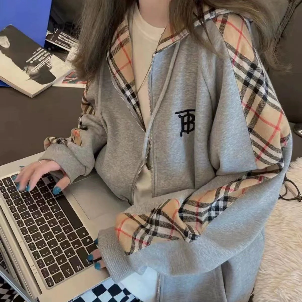 Long Sleeve Hooded Zip Cardigan Jacket 0823122601