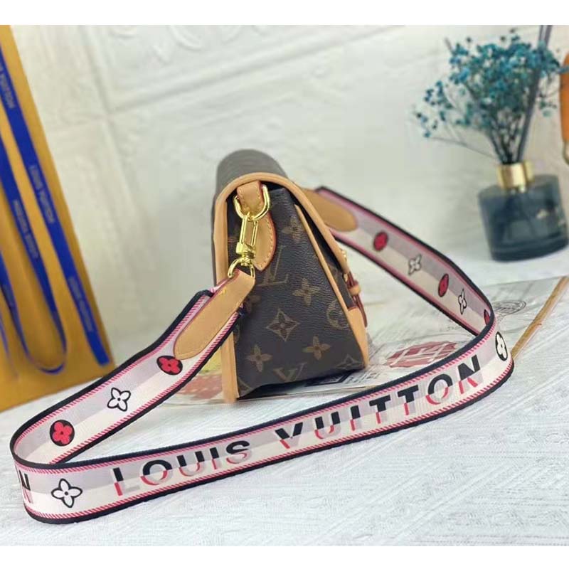 Louis Vuitton LV Women Diane Satchel Brown Monogram Coated Canvas Textile Lining