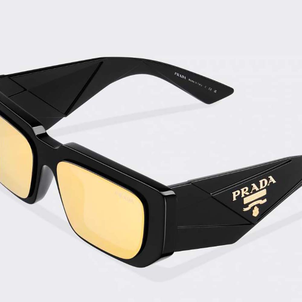 Prada Women Symbole Sunglasses with Traditional Prada Triangle Logo-Black