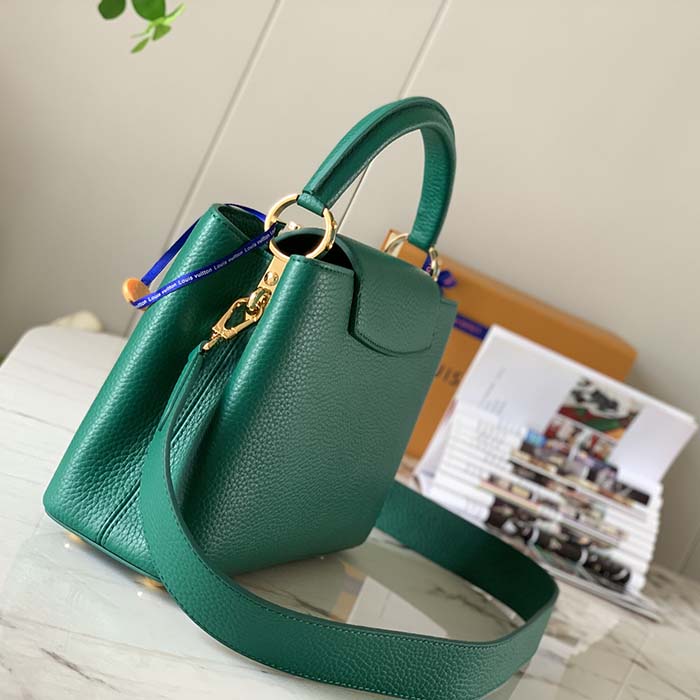 Louis Vuitton LV Women Capucines BB Handbag Emeraude Green Taurillon Leather