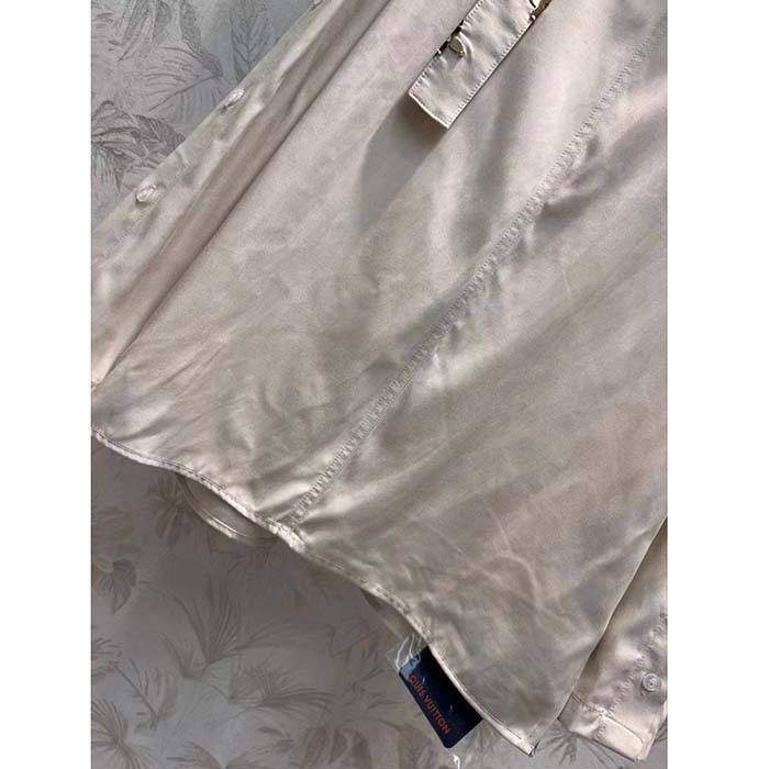 Louis Vuitton Women LV Monogram Lavaliere Button Sleeve Blouse White