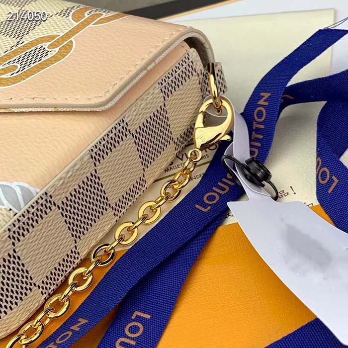 Louis Vuitton LV Women Félicie Pochette Damier Azur Coated Canvas Cotton