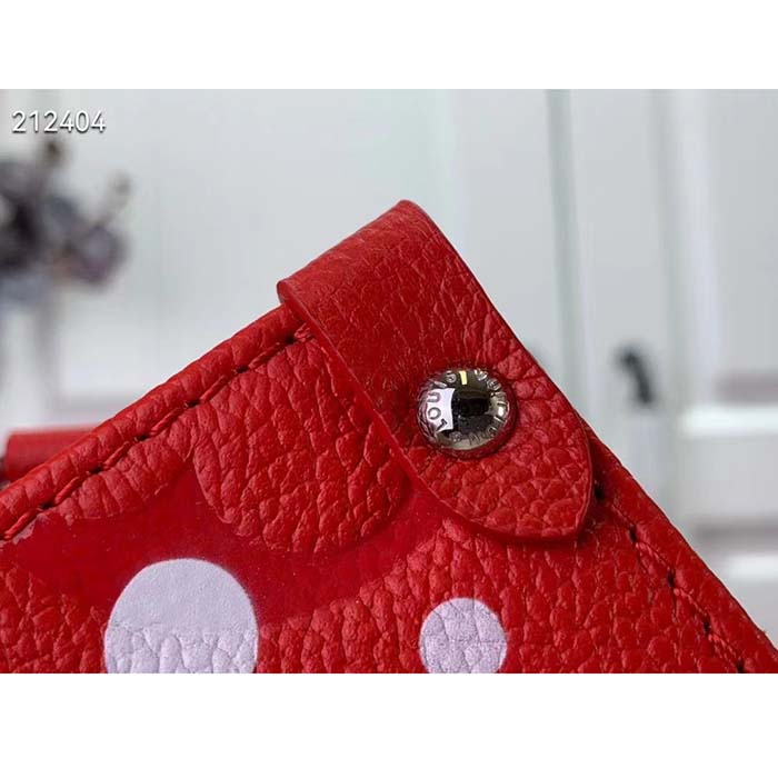 Louis Vuitton LV Women LV x YK OnTheGo PM​ Red White Embossed Grained Monogram Empreinte Cowhide