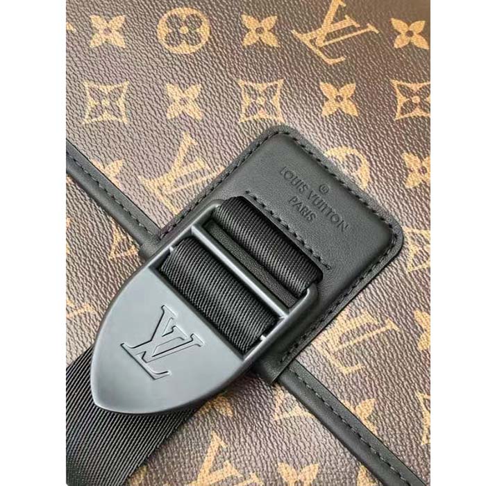 Louis Vuitton LV Unisex Archy Messenger MM Bag Monogram Macassar Coated Canvas