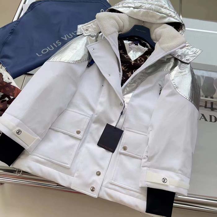 Louis Vuitton Men LV Electric Accent Ski Jacket Optical White Regular Fit