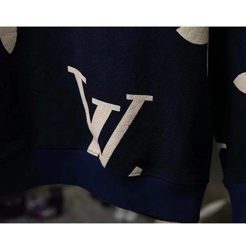 Louis Vuitton Women LV Damier Monogram Navy Blue Jacket Cotton Regular Fit
