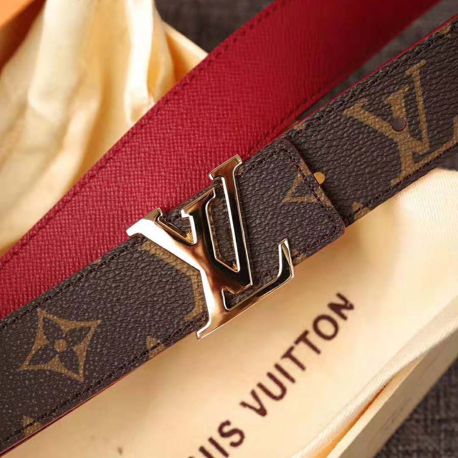 Louis Vuitton LV Unisex LV Initials Buckle 30mm Reversible Belt in Monogram Canvas Leather