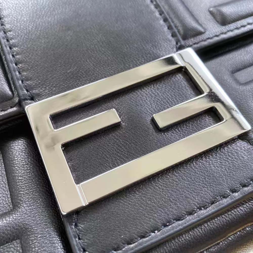 Fendi Men Baguette Black Calf Leather Bag