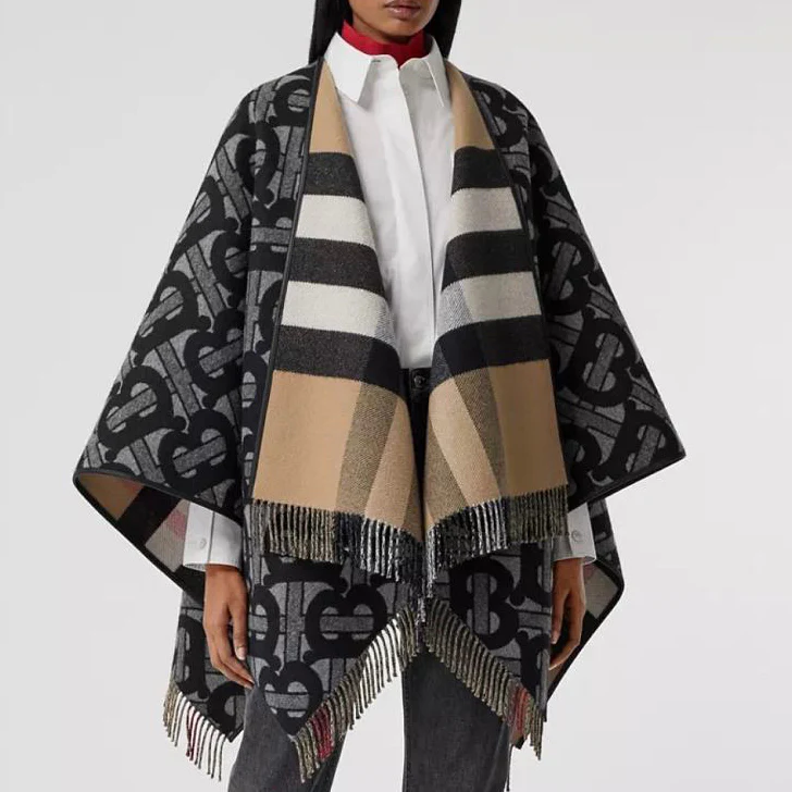 Plaid Cape Black Scaft 1025012216