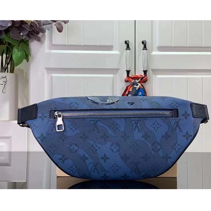 Louis Vuitton LV Unisex Discovery Bumbag Abyss Blue Monogram Aquagarden Coated Canvas