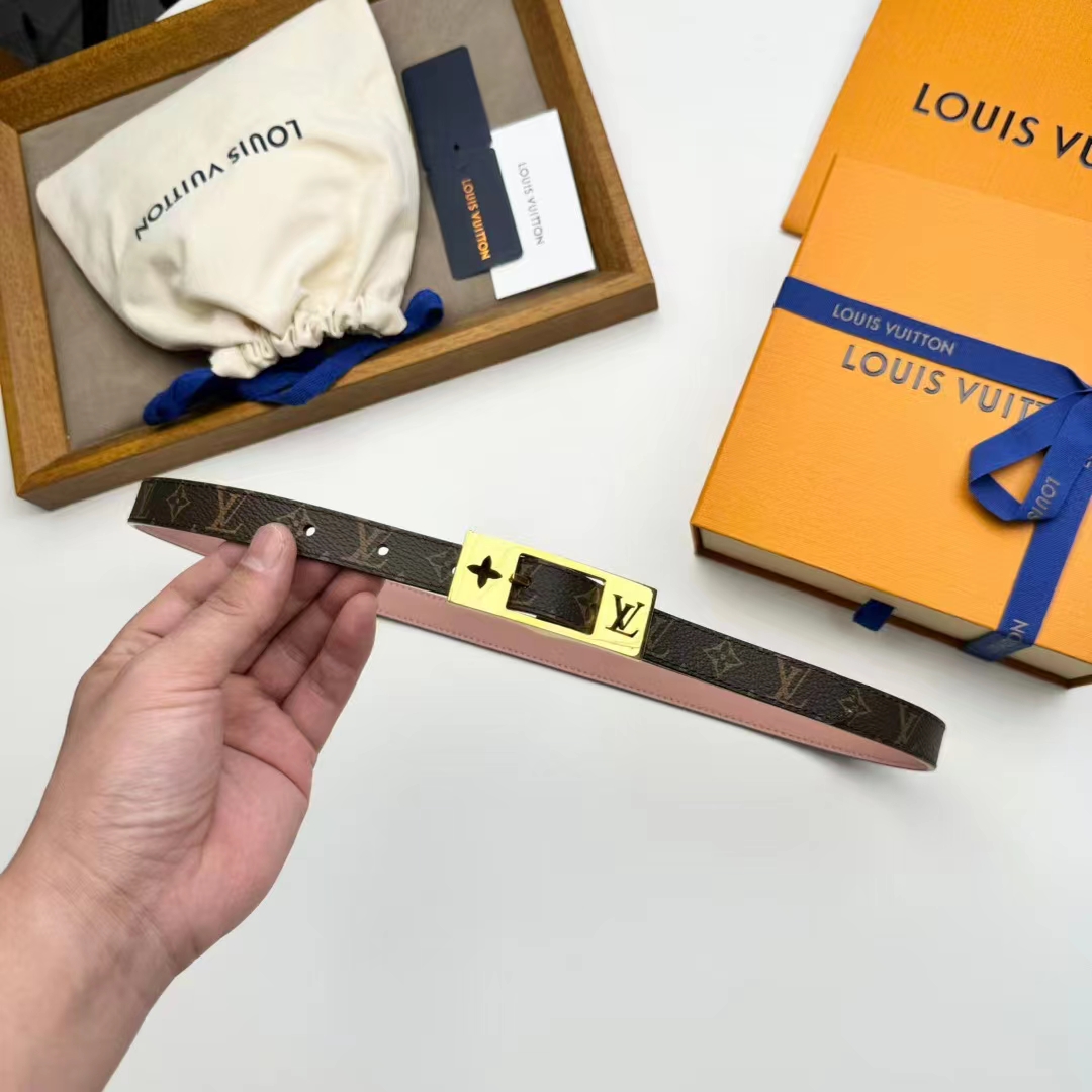 Louis Vuitton Unisex LV Duo 18MM Reversible Belt Monogram Canvas Recto Side Galet Gray Leather Verso