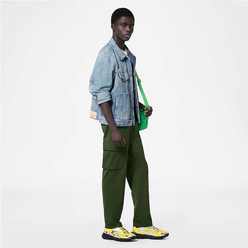 Louis Vuitton Unisex LV Runner Tatic Sneaker Yellow Mix Materials Rubber Monogram Flowers