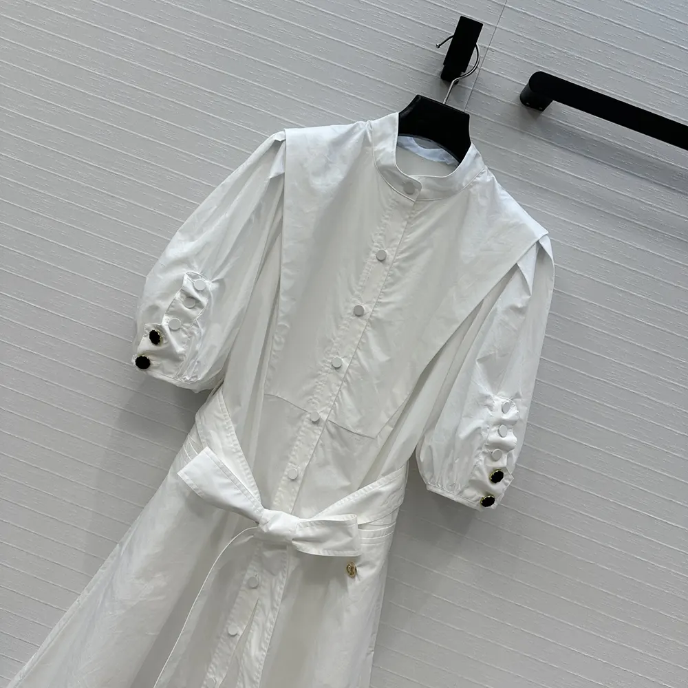 Louis Vuitton Women Puff-Sleeve Shirt Dress 1AIAOP