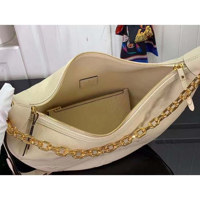 Louis Vuitton LV Women Loop Hobo Cream Monogram Empreinte Embossed Grained Cowhide Leather