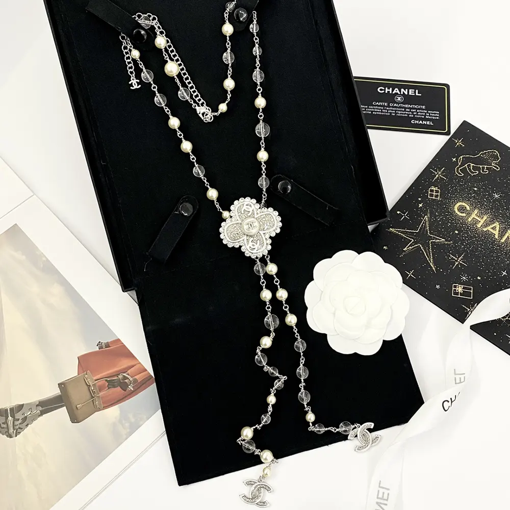 Chanel Women Necklace Metal Resin Glass Pearls Strass ABE880