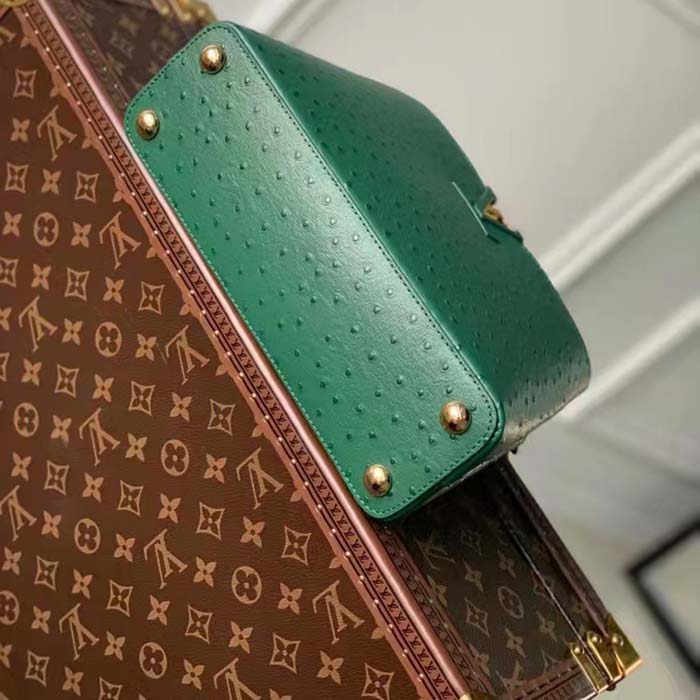 Louis Vuitton LV Women Capucines BB Menthe Mint Ostrich Leather Monogram Flower