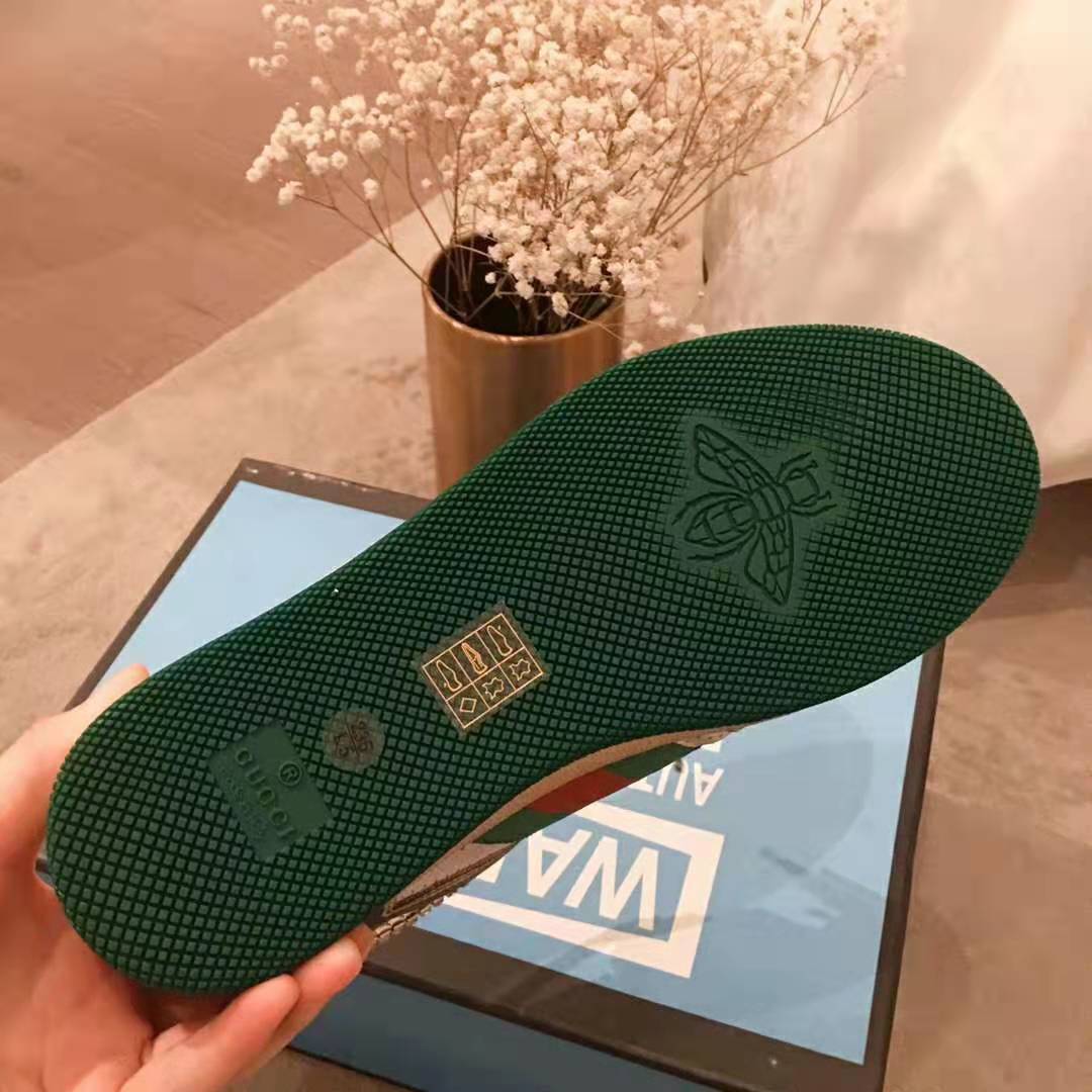 Gucci Women’s Screener Sneaker with Crystals 3.6cm Height-Green