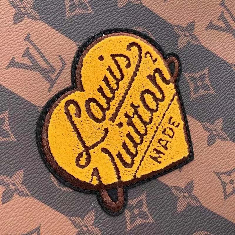 Louis Vuitton LV Unisex Sac Plat Cross Monogram Stripes Brown Coated Canvas