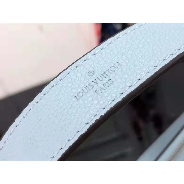 Louis Vuitton LV Women Marelle Handbag Blue Epi Grained Cowhide Leather Canvas