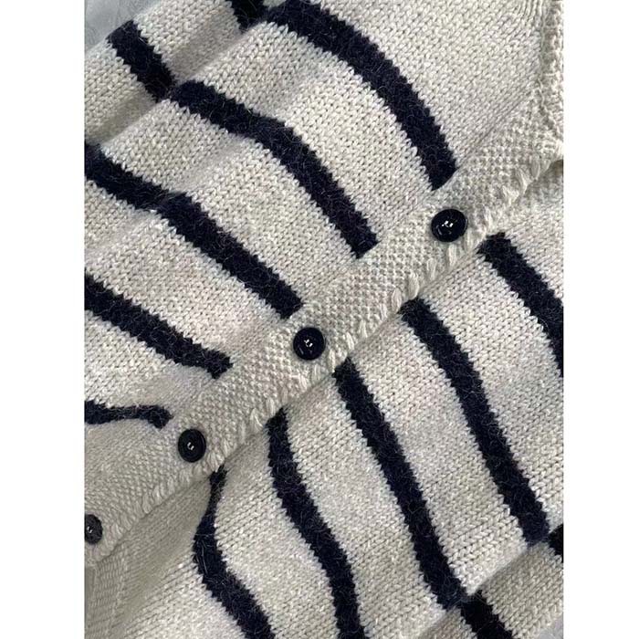 Dior Men CD Dior Marinière Jacket White Black Wool Cotton Mohair Technical Knit D-Stripes