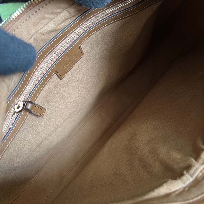 Gucci Women Attache Large Shoulder Bag Dark Brown Suede