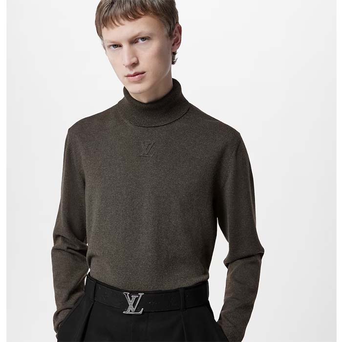 Louis Vuitton Unisex LV Shadow 40 MM Reversible Belt Black Monogram Shadow Smooth Leather