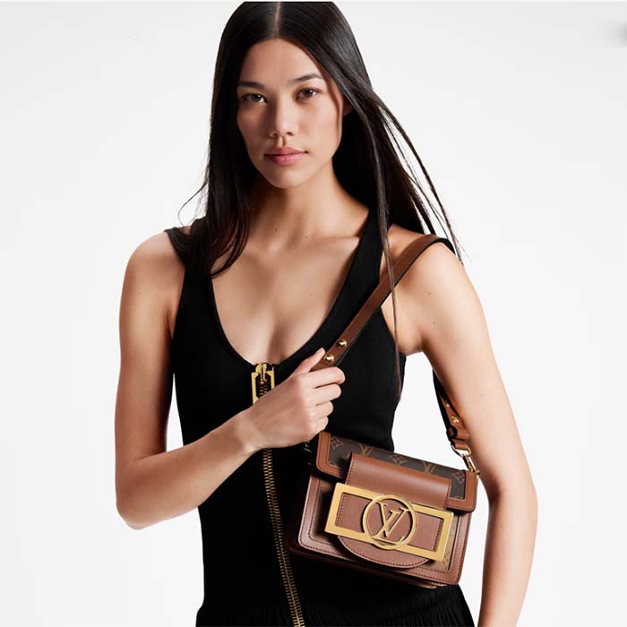 Louis Vuitton Women Mini Dauphine Lock XL Monogram Coated Canvas Cowhide Leather