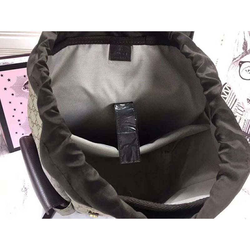 Gucci GG Unisex Ophidia GG Medium Backpack Beige/Ebony Supreme Canvas