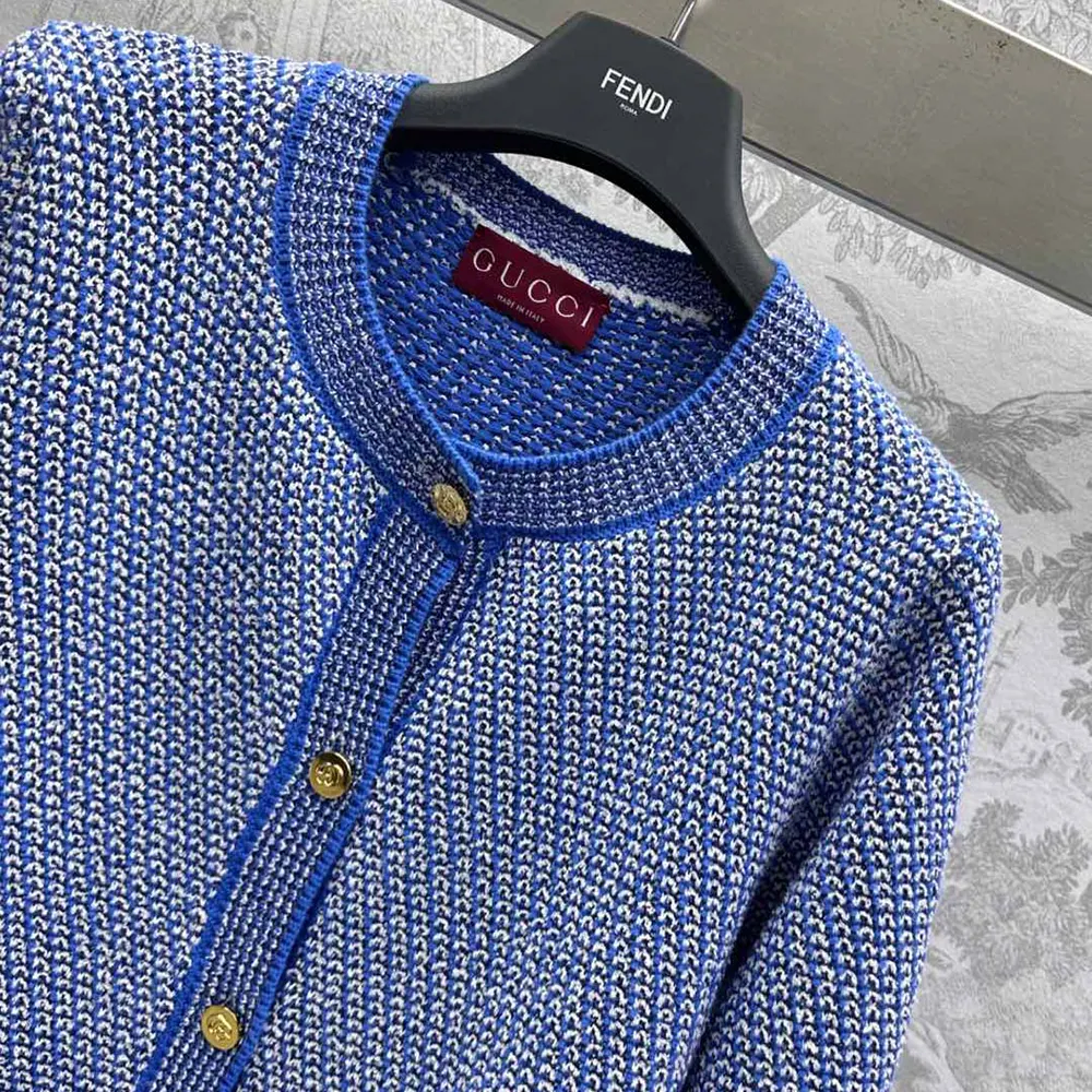 Gucci Women Fine Cotton Crewneck Cardigan 818643XKENR4179