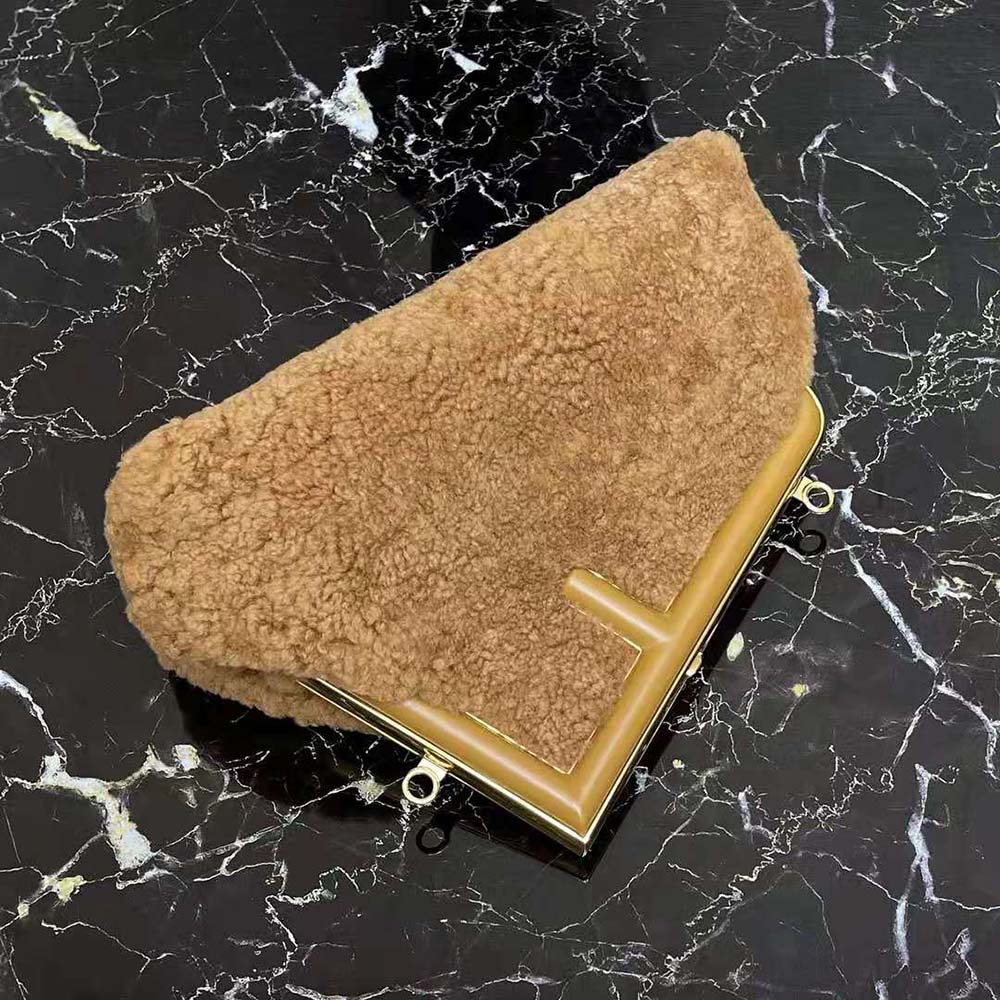Fendi Women First Medium Beige Sheepskin Bag