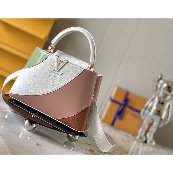 Louis Vuitton LV Women Capucines Mini Handbag Taurillon Patent Leather Smooth Calfskin