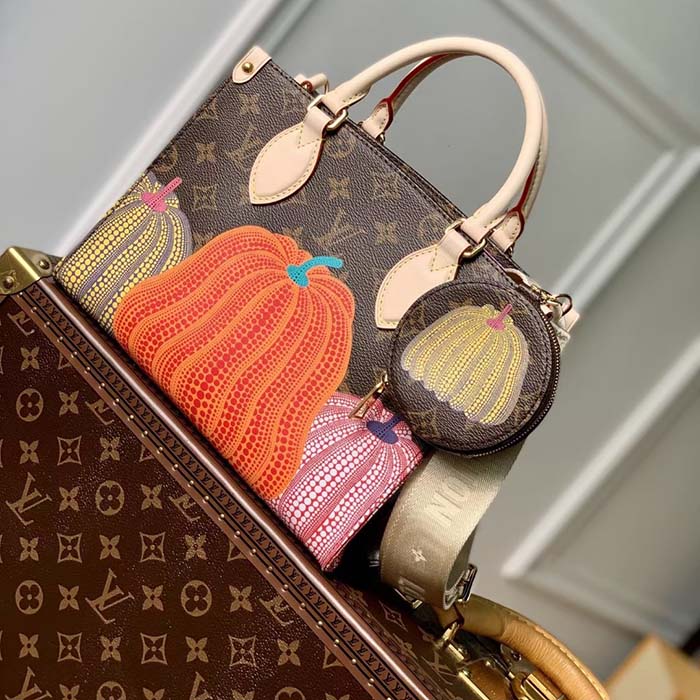Louis Vuitton LV Women LV x YK OnTheGo PM​ Monogram Coated Canvas Pumpkin Print