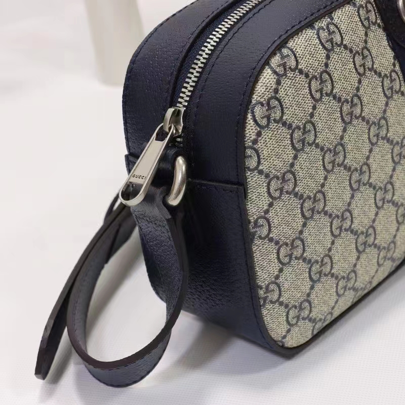 Gucci Unisex Ophidia GG Shoulder Bag Beige Blue Supreme Canvas
