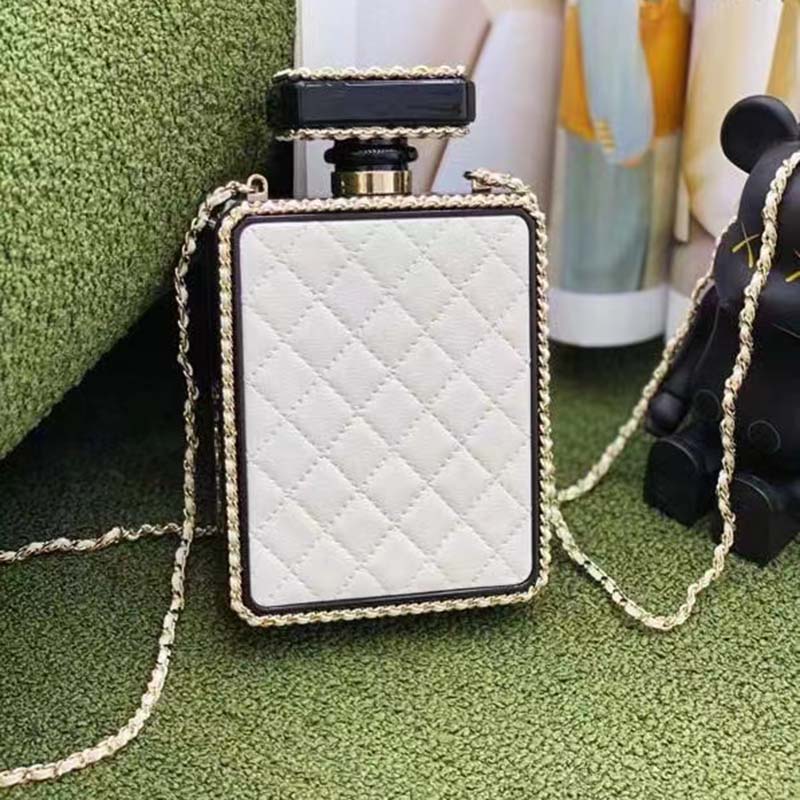 Chanel Women CC Evening Bag Lambskin Plexi Gold-Tone Metal Black White