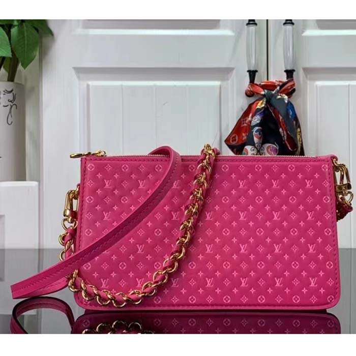 Louis Vuitton LV Women Lexington Pouch Rose Pink Monogram-Embossed Calf Leather