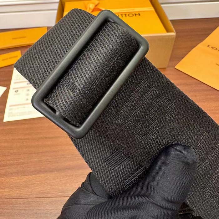 Louis Vuitton LV Unisex S Lock Messenger Black Monogram Macassar Coated Canvas Epi Leather